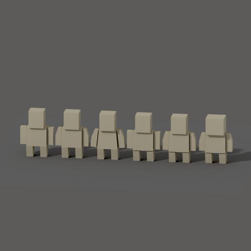 Low poly cubic characters preview image